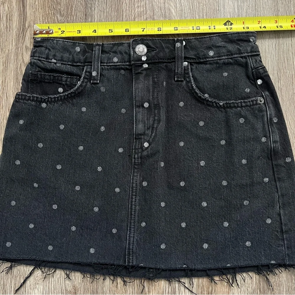Current/Elliott 5-Pocket Denim Polka Dot Miniskirt Size 26.